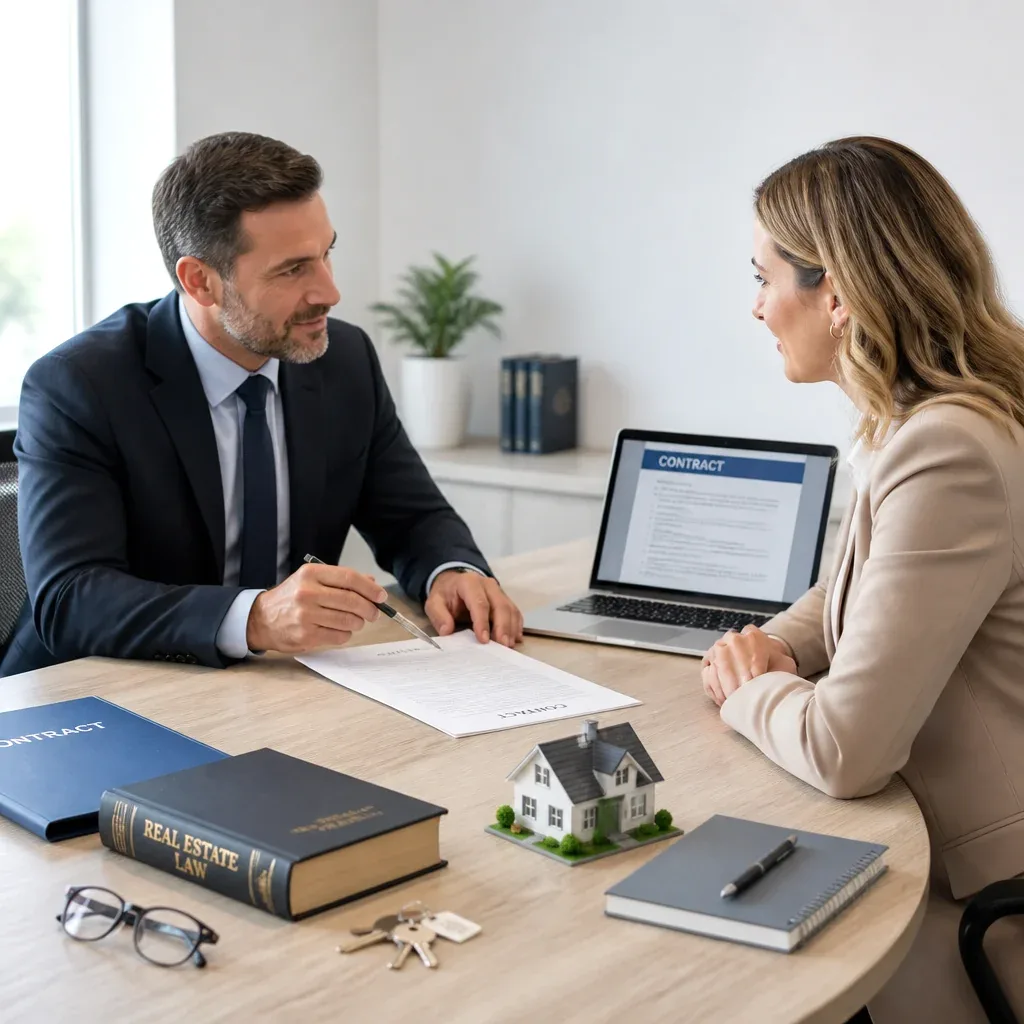 Beratungssituation zwischen Anwalt und Immobilienmakler